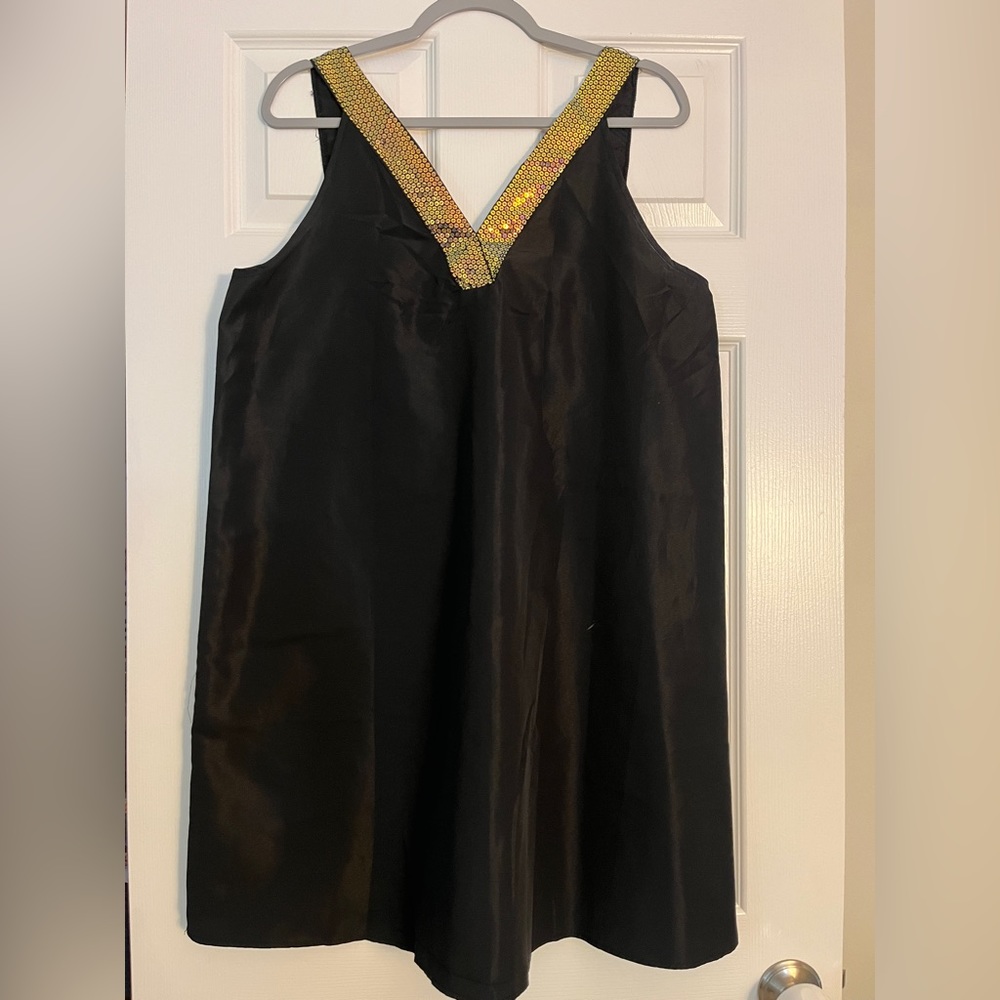 Contrast sequin tank dress